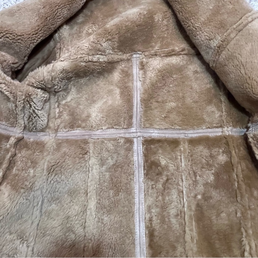 VTG Knight Tailors New Zealand Shearling Sheepskin Coat Men’s 42 Brown Suede - Picture 7 of 16